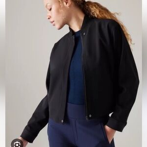 Athleta endless bomber jacket in black